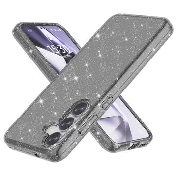 Samsung Galaxy S25 Stylish Glitter Series Hybrid Skal - Svart