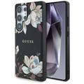 Samsung Galaxy S25 Ultra Guess Grained Printed Flower Pattern Skal - MagSafe-kompatibelt - Svart