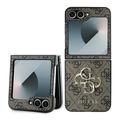 Samsung Galaxy Z Flip6 Guess 4G Big Metal Logo Hybrid Skal - Brun