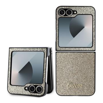 Samsung Galaxy Z Flip6 Guess Glitter Flakes Metal Logo Hybridskal