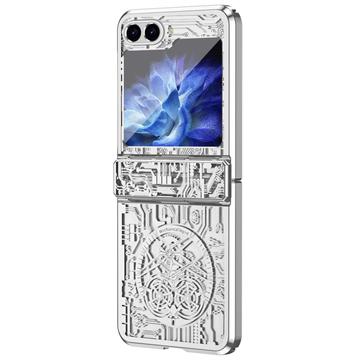 Samsung Galaxy Z Flip6 Mechanical Legend Galvaniserat plastfodral - Silver