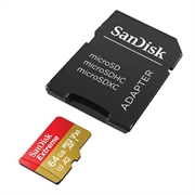 SanDisk Extreme microSDXC UHS-I U3 minneskort SDSQXAH-064G-GN6AA - 64GB