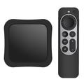 Set-top box + fjärrkontroll Silikonskydd mot fall för Apple TV 4K 2021 - Svart