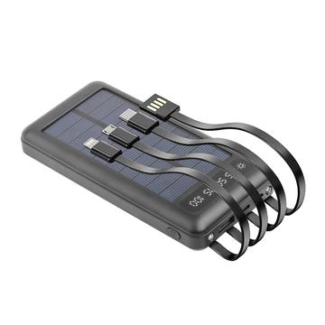 Setty SLR-100 4-i-1 Solar Power Bank 10000mAh - Svart