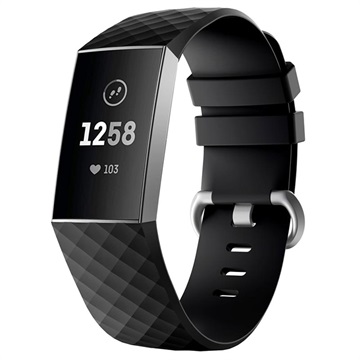 Fitbit Charge 3 Silikonarmband med Kontakter - Svart