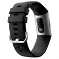 Fitbit Charge 3 Silikonarmband med Kontakter - Svart