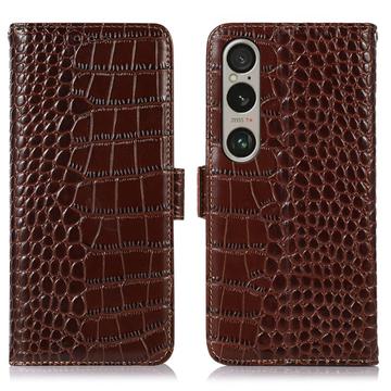 Sony Xperia 1 VI Crocodile Serie Läder Plånboksfodral med RFID