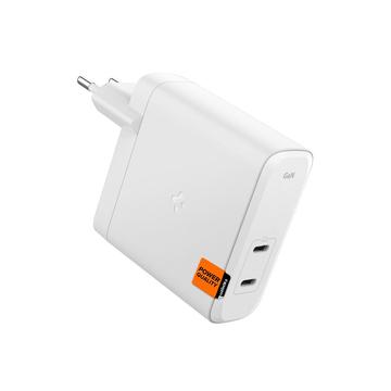 Spigen ArcStation Pro GaN-1402 Dual USB-C 140W väggladdare - Vit