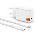 Spigen ArcStation Pro GaN-651 65W väggladdare med typ-C-kabel - vit