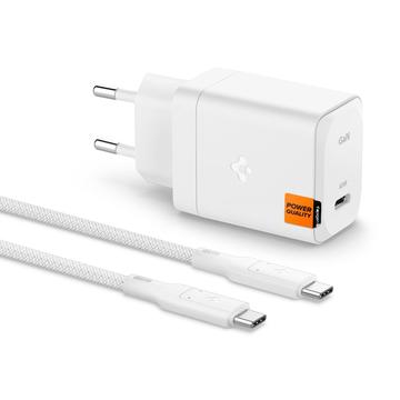 Spigen ArcStation Pro GaN-651 65W väggladdare med typ-C-kabel - vit