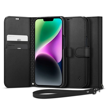 Spigen Wallet S iPhone 14 Plånboksfodral - Svart