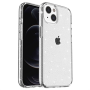 iPhone 15 Stylish Glitter Series Hybrid Skal - Vit