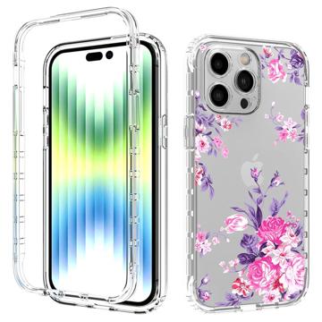 Sweet Armor Series iPhone 14 Pro Max Hybrid Skal - Rosa Blommor