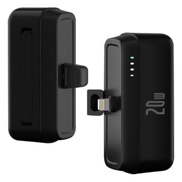 T160 Mini bärbar snabbladdad Lightning Power Bank - PD 20W, 5000mAh - Svart