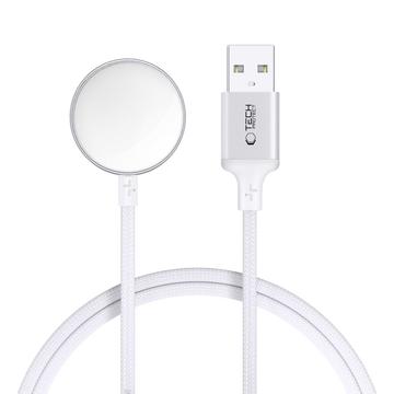 Tech-Protect MC02 UltraBoost magnetisk laddare för Apple Watch med USB-A-kabel - 1m - Vit