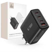 Tech-Protect NC100W-GAN 4-Ports Nätverksladdare 100W - 3xUSB-C, USB-A - Svart