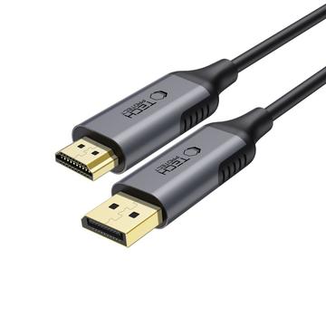 Tech-Protect UltraBoost DisplayPort 1.4 till HDMI 2.0-kabel - 4K/60Hz, 2m, slitstark PVC, Universell kompatibilitet