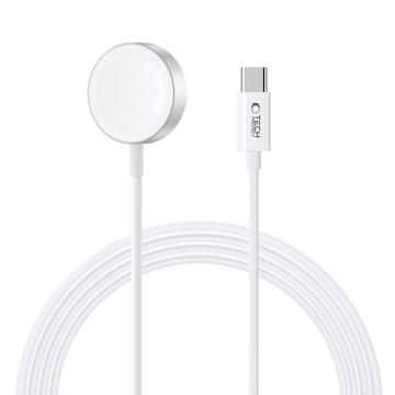 Tech-Protect UltraBoost magnetisk laddare för Apple Watch - USB-C-kabel, 120cm - Vit