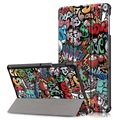 Tri-Fold Series Samsung Galaxy Tab S5e Smart Foliofodral - Graffiti