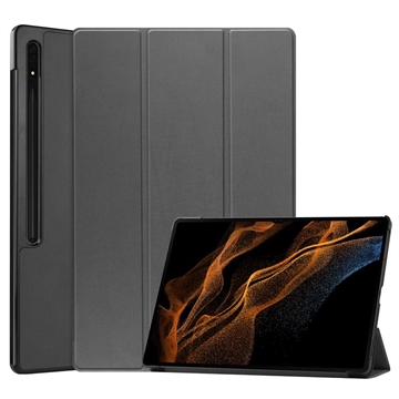 Samsung Galaxy Tab S9 Ultra Tri-Fold Series Smart Foliofodral - Grå