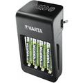 Varta LCD-kontaktladdare + batteriladdare med 4x R6/AA-batterier