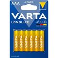 Varta Longlife LR03/AAA-batteri - 6 st.