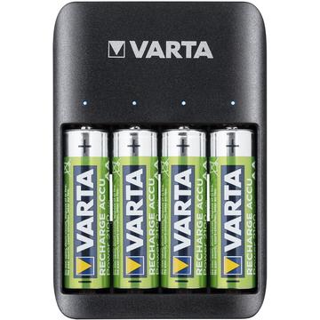 Varta Quattro batteriladdare med 4x R6/AA-batterier