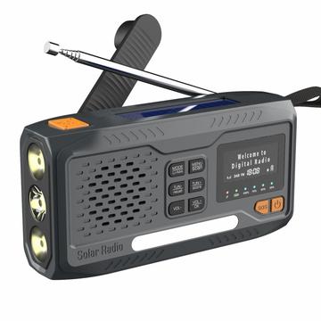 WR-6B Solar handvev nödradio DAB med LED-ficklampa - svart