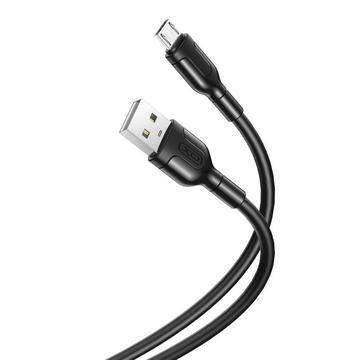 XO NB212 USB till MicroUSB-kabel - 1 m, 2,1A - Svart