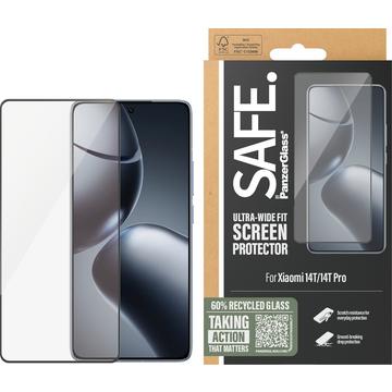 Xiaomi 14T/14T Pro PanzerGlass Safe Ultra-Wide Fit skärmskydd av härdat glas - 9H - Svart kant