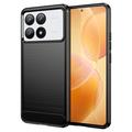 Xiaomi Redmi K70/K70 Pro/Poco F6 Pro Borstat TPU Skal - Kolfiber - Svart