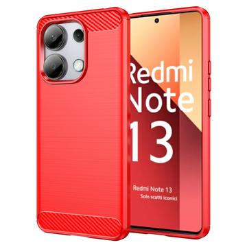 Xiaomi Redmi Note 13 4G Borstat TPU Skal - Kolfiber