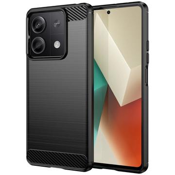 Xiaomi Redmi Note 13 Borstat TPU Skal - Kolfiber - Svart