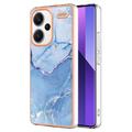 Xiaomi Redmi Note 13 Pro+ Marble Pattern Elektropläterat IMD TPU Skal - Blå