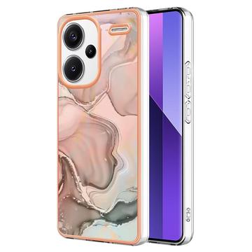 Xiaomi Redmi Note 13 Pro+ Marble Pattern Elektropläterat IMD TPU Skal - Rosa