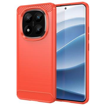 Xiaomi Redmi Note 14 Pro+ 5G Borstat TPU Skal - Kolfiber