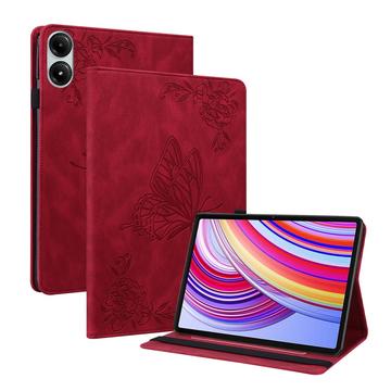 Xiaomi Redmi Pad Pro/Poco Pad Butterfly Series Foliofodral - Röd