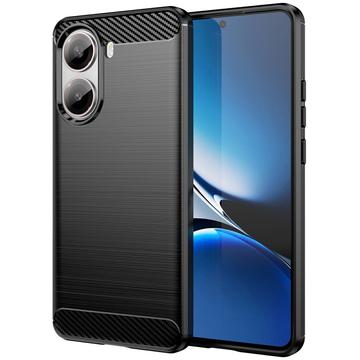 Xiaomi Redmi Turbo 4/Poco X7 Pro Borstat TPU Skal - Kolfiber - Svart