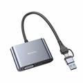 YESIDO HM15 USB / Type-C till VGA + HD-adapter HDTV-spegeladapter för dubbla bildskärmar