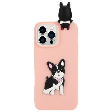 3D Cartoon iPhone 14 Pro Max TPU-skal - Hund