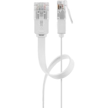 Goobay RJ45 U/UTP CAT 6 Flat Nätverkskabel - 0.5m - Vit