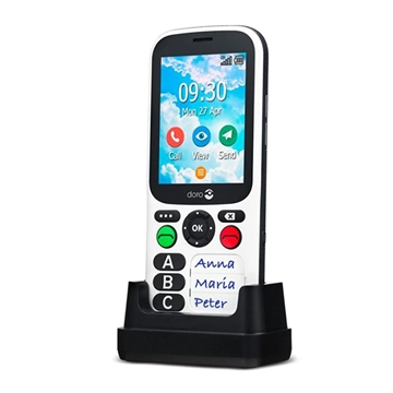 Doro 780X - 4G, Bluetooth, 1600mAh - Svart / Vit