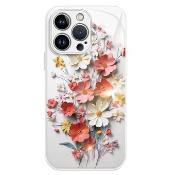 iPhone 12/12 Pro Hybridfodral med blomsterbukett - Vit