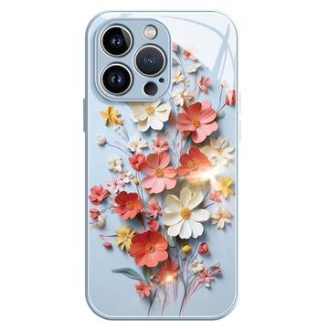 iPhone 12 Pro Max Hybridfodral med blomsterbukett - Blå