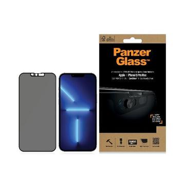 iPhone 13 Pro Max PanzerGlass Case Friendly CamSlider Privacy skärmskydd i härdat glas - svart kant