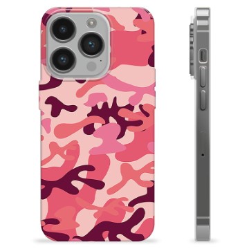 iPhone 14 Pro TPU-Skal - Rosa Kamouflage