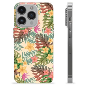 iPhone 14 Pro TPU-Skal - Rosa Blommor