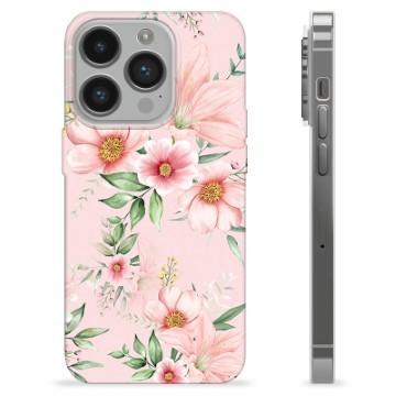 iPhone 14 Pro TPU-Skal - Vattenfärg Blommor