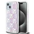 iPhone 15 DKNY Liquid Glitter Checkered Pattern Skal