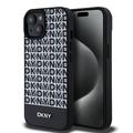 iPhone 15 DKNY Repeat Pattern Bottom Stripe Skal - MagSafe-kompatibelt - Svart